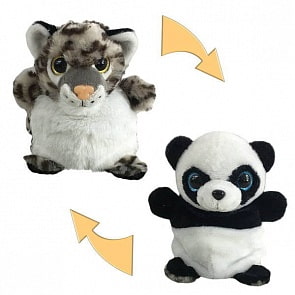 Мягкая игрушка из серии Перевертыши - Панда/Леопард, 16 см (ABtoys, M5034)