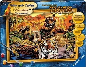 Раскрашивание по номерам «Тигры» (Ravensburger, 28805st)