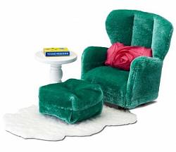 Кукольная мебель Смоланд - Кресло с пуфиком (Lundby, LB_60209300) - миниатюра