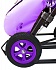 Санки-коляска Snow Galaxy City-1-1 – Серый зайка на фиолетовом, на больших надувных колесах, сумка, варежки  - миниатюра №6