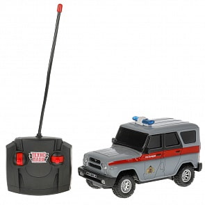Машина р/у UAZ Hunter Росгвардия 18 см со светом серая (Технопарк, HUNTER-18L-RG)