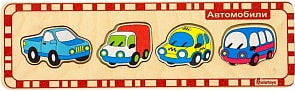 Пазл деревянный для малышей – Автомобили (Alatoys, ПЗЛ1006)