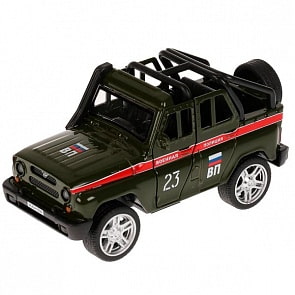 Машина Военная полиция УАЗ Hunter 11,5 см двери и багажник открываются металлическая (Технопарк, HUNTERBCH-12MIL-POL)