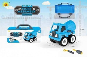 Машинка из серии Сделай сам - Бетономешалка, в чемоданчике (Junfa Toys, 0590-8)