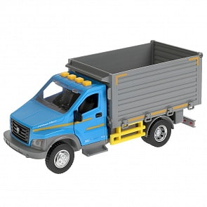 Машина Самосвал ГАЗон Next 22 см свет-звук двери открываются инерционная пластиковая (Технопарк, GAZONDUMP-22PL-BUSL)