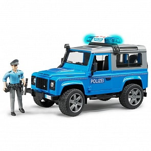 Полицейский внедорожник Bruder Land Rover Defender Station Wagon с фигуркой (Bruder, 02-597)