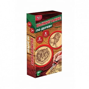 Набор для выжигания – Животные, выжигательный аппарат, 6 насадок, 2 эскиза (Multiart, A02738A-Rsim)