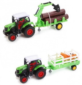 Трактор с прицепом металлический инерционный (Технопарк, 1254423-R) (ассортимент)