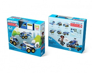 Магнитный конструктор - Полицейская техника, 6-в-1 (Magneticus, BLO-002-02)