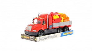 Автомобиль бортовой Майк и конструктор Супер-Микс 60 элементов (Полесье, 58454)