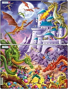 Пазл – Драконы, 28 деталей (Larsen, U12k)