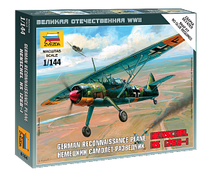Сборная модель - Немецкий самолёт разведчик Henschel (ZVEZDA, 6184з)
