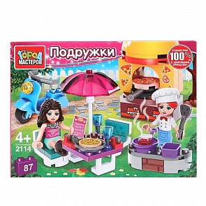 Конструктор Город мастеров - Кафе пиццерия, с фигурками, 87 деталей (Город мастеров, 2114-LL)