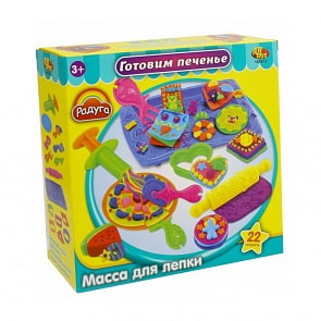 Масса для лепки – Готовим печенье, 4 баночки разных цветов с  тематическими аксессуарами (ABtoys, 103573)