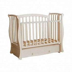 Кровать детская Красная Звезда С 551 Ярослава резьба №11 декор №2 Бабочка, ваниль (Красная Звезда, КЗ-С 551_ваниль)