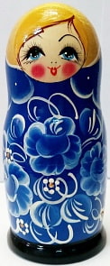 Матрешка 5 в 1 средняя - Гжель, эскиз 01 (Матрешка, М05140401)