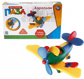 Конструктор-пазл - Аэроплан, 25 деталей (1Toy, Т59950)