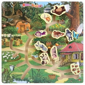 Игрушка деревянная – Лабиринт из серии Маша и Медведь, в пленке (Буратино, 24276-1-R)