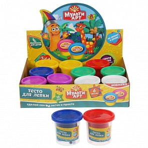 Тесто для лепки Маша и Медведь, 3 цвета по 50 гр (MultiArt, S350PD-MM)