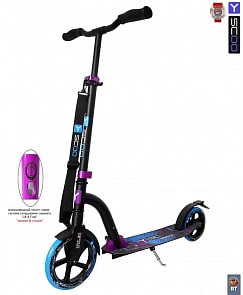 Самокат RT Monster 230 с амортизатором blue/purple (Y-SCOO, 4868RT)