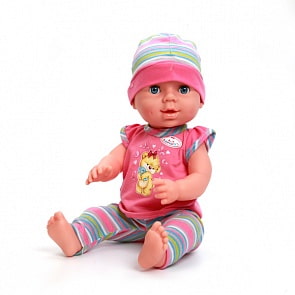 Интерактивный пупс 40 см, 3 функции, пьет и писает, с аксессуарами (Карапуз, Y40DP-BR-RUsim)