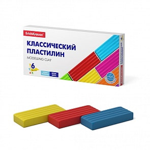 Пластилин классический ErichKrause Basic, 6 цветов, 96 г (ErichKrause, 50557ЕК) Пластилин классический ErichKrause Basic, 6 цветов, 96 г (ErichKrause, 50557ЕК)