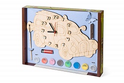 Часы с циферблатом под роспись - Машинка с красками (Нескучные игры, 8030/20) - миниатюра