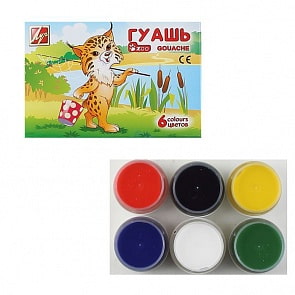 Гуашь - ZOO, 6 цветов по 15 мл (Луч, 19С1251-08)