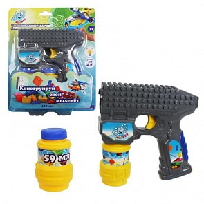 Мыльные пузыри Мы-шарики! – Пистолет, свет и звук, серый (1Toy, Т15065С)