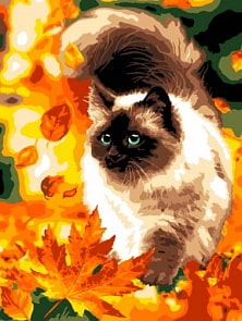 Раскраска по номерам Осенний пушистик (Lori, Ркн/ф-206)