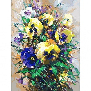 Раскраски по номерам - Букет с анютками, 40 х 30 см (Белоснежка, 088-AS)