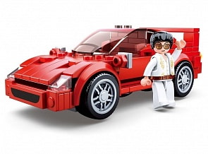 Конструктор - Модельки: спортивная машинка с фигуркой, 163 детали (Sluban, M38-B0706D)