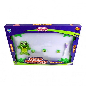 Готовимся к школе. Доска для рисования магнитная, развивающая с лягушонком (ABtoys, PT-00279)