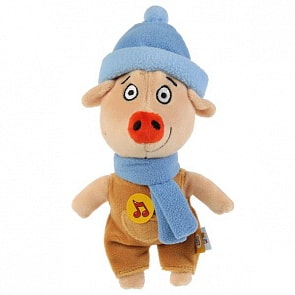 Игрушка мягкая Коля в зимней одежде 17 см Оранжевая корова озвученная (Мульти-Пульти, V92727-17A)