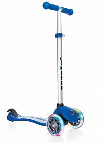 Трехколесный самокат Globber Primo Fantasy Lights, синие звезды, светящиеся передние колеса (Globber, 424-012)