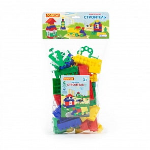 Конструктор Строитель Малый, 66 элементов, в мешке (Полесье, 0590)