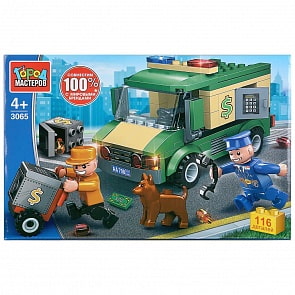 Конструктор Ограбление инкассаторской машины, с фигурками, 116 деталей (Город мастеров, 3065-UU)