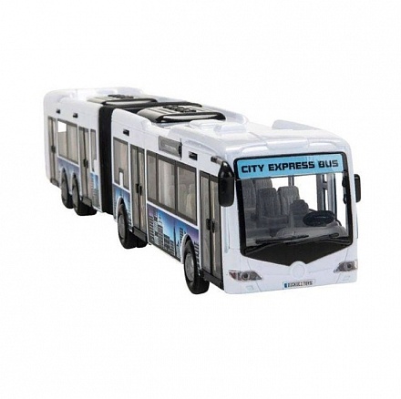 Городской автобус фрикционный, масштаб 1:43, 46 см, цвет белый 