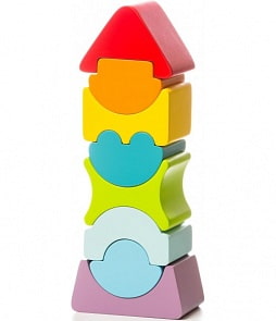 Пирамидка-балансир деревянная LD-8, 8 деталей (Cubika, 12718С)