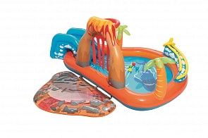 Игровой бассейн Вулкан с горкой, подушкой, кольцом и 4 шариками, 265 х 265 х 104 см., 208 литров (Bestway, бв53069)