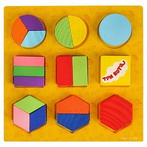 Деревянные вкладыши - Три кота – Геометрия  (Буратино, 1006-CATS) (ассортимент)