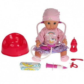 Интерактивный функциональный пупс Юленька 40 см Волшебники двора пьет писает 7 аксессуаров (Карапуз, BAE40HDS-DP-REDCH-21-RU)
