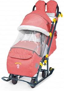 Коляска комбинированная – Ника Детям, джинс/красный (Ника, НД7-3-2sim)
