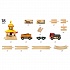 Игровой набор с механическим погрузчиком, поездом, грузовиком, рельсами и 2 грузами  - миниатюра №4