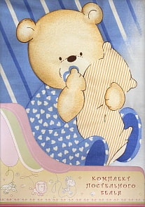 Постельное белье Мишутка, 3 предмета, цвет – голубой (Золотой Гусь, 2102-z)