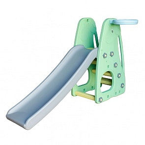 Детский игровой комплекс Giraffe для дома и улицы: детская горка, баскетбольное кольцо с мячом (Happy Box, JM-755G)