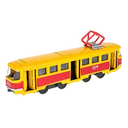 Инерционный металлический Трамвай, 16,5 см (Технопарк, SB-18-34DB) (ассортимент) - миниатюра