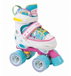 Раздвижные ролики-квады Hudora Skate Wonders, розовый/голубой, 28-31 (Hudora, 22036) - миниатюра