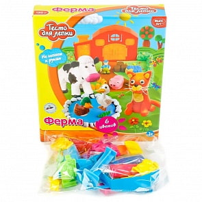 Тесто для лепки – Ферма, 6 цветов (Multiart, B1481859-PDsim)
