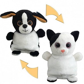Мягкая игрушка из серии Перевертыши - Кошка/Собака, 16 см (ABtoys, M5025)